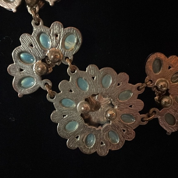 Vintage cerulean floral rhinestones bib necklace - Picture 7 of 7